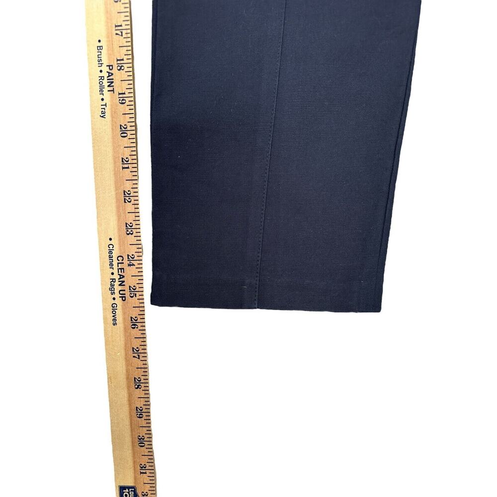 Tory Burch Vanner Cropped Pants Size 16 Navy Blue Cotton Casual Business - Picture 6 of 9